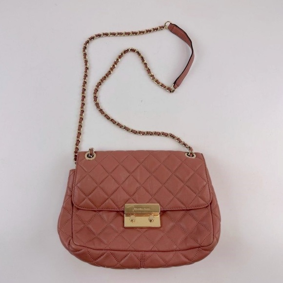 Michael Kors Collection Handbags - Michael Kors Sloan Quilted Mauve Bag
